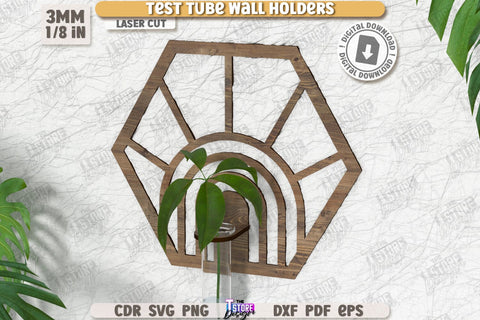Test Tube Wall Holders Laser Cut Bundle | Hanging Propagation Station | Wall Propagation Station | Bud Vase | Plant Propagation | CNC Files SVG The T Store Design 