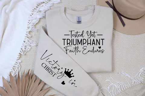 Tested Yet Triumphant Faith Endures Sleeve SVG Design, Christian Sleeve SVG, Faith SVG Design, Jesus Sleeve SVG SVG Regulrcrative 