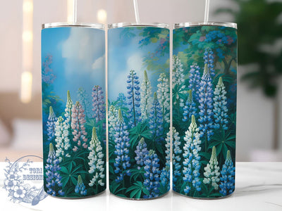Texas Bluebonnet Floral Tumbler, Spring Floral Tumbler, Stylish 20oz Wrap, Sublimation Design, Trendy Gift Idea, Rustic Bluebonnet Wrap, Botanical Texas Tumbler Sublimation ToriDesigns 