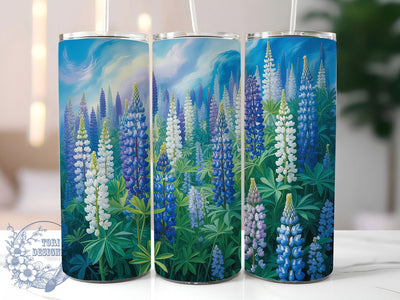 Texas Bluebonnet Floral Tumbler, Spring Floral Tumbler, Stylish 20oz Wrap, Sublimation Design, Trendy Gift Idea, Rustic Bluebonnet Wrap, Botanical Texas Tumbler Sublimation ToriDesigns 