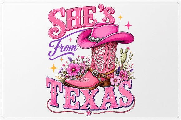 Texas Cowgirl PNG | Pink Cowgirl Boot Western Sublimation PNG SVG BillahCrafts 
