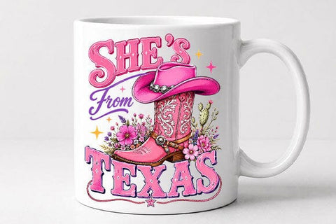 Texas Cowgirl PNG | Pink Cowgirl Boot Western Sublimation PNG SVG BillahCrafts 