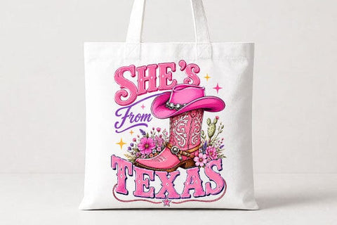 Texas Cowgirl PNG | Pink Cowgirl Boot Western Sublimation PNG SVG BillahCrafts 