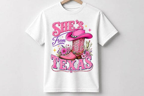 Texas Cowgirl PNG | Pink Cowgirl Boot Western Sublimation PNG SVG BillahCrafts 