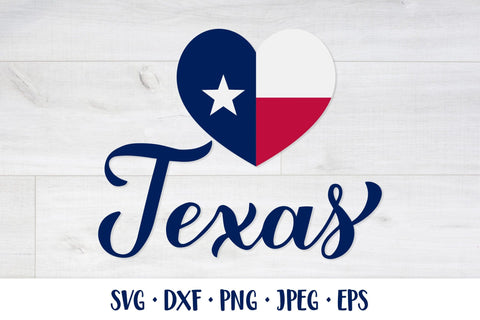 Texas hand lettered SVG with heart shaped flag SVG LaBelezoka 