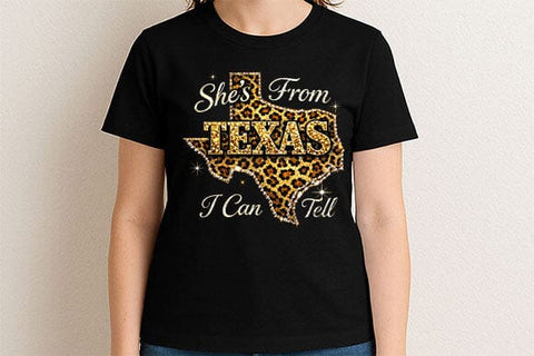 Texas Leopard Print PNG She's From Texas Sublimation Design SVG BillahCrafts 