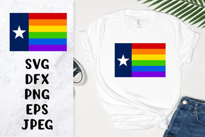 Texas LGBT flag SVG cut file. Pride month shirt design SVG LaBelezoka 