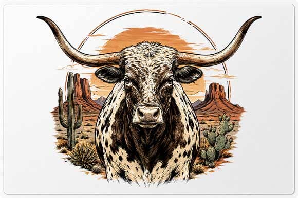 Texas Longhorn PNG | Southwestern Western Sublimation Digital Download SVG BillahCrafts 
