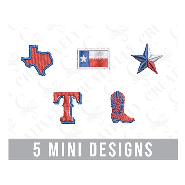 Texas Mini Embroidery Design Bundle Embroidery/Applique DESIGNS Creatively Embroidery 
