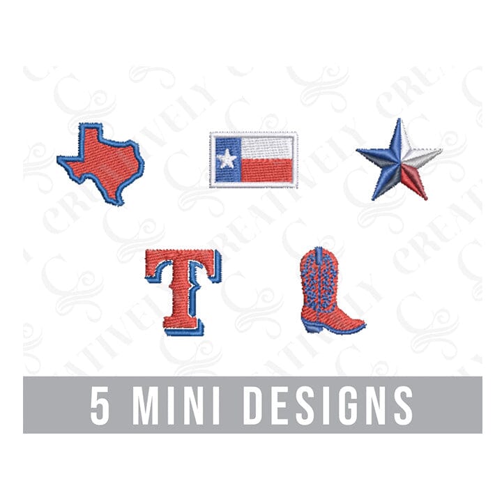 Texas Mini Embroidery Design Bundle Embroidery/Applique DESIGNS Creatively Embroidery 