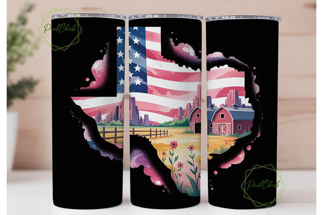 Texas Patriotic Tumbler Wrap PNG Sublimation PixelChick 