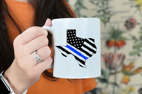 Texas Police Blue Line US Flag, United States of America Flag, Texas State Police Support SVG DesignDestine 
