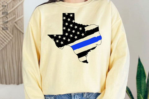 Texas Police Blue Line US Flag, United States of America Flag, Texas State Police Support SVG DesignDestine 