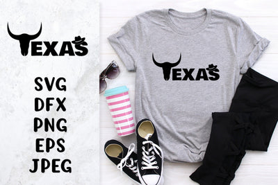 Texas SVG with cow skull. Patriotic shirt design SVG LaBelezoka 