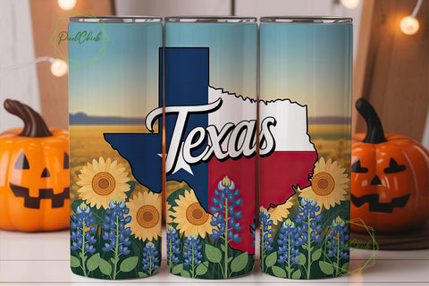 Texas Wildflowers 20oz Tumbler Wrap Sublimation PixelChick 