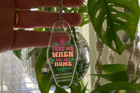 Text me when you get home Keychain SVG Design SVG Designangry 