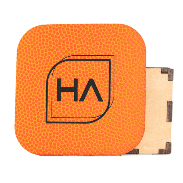 Textured Basketball Orange/Black Leatherette Sheet Physical Houston Acrylic 