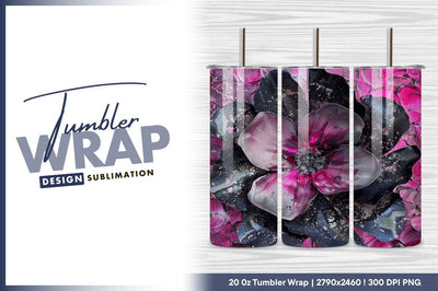 Textured pink and black floral artwork Sublimation Regulrcrative 