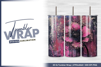Textured pink flower artwork dark background Sublimation Regulrcrative 