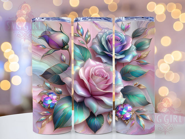 Textured Pink Rose Garden Tumbler Wrap, Pink Flower Design, Textured Floral Art, Garden Rose Cup, Feminine Gift, Elegant Rose Wrap, Romantic Sublimation Sublimation SvggirlplusArt 