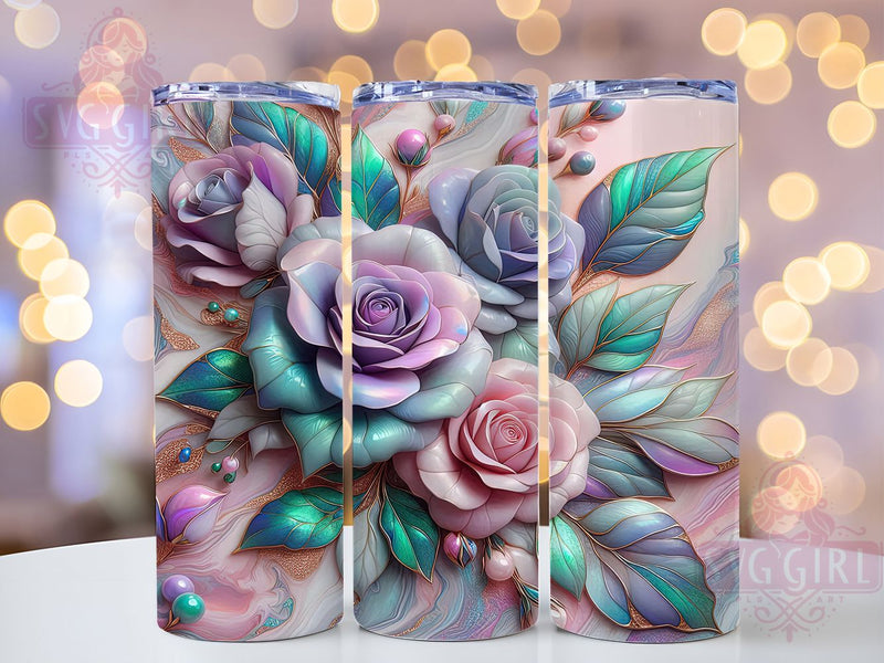 Textured Pink Rose Garden Tumbler Wrap, Pink Flower Design, Textured Floral Art, Garden Rose Cup, Feminine Gift, Elegant Rose Wrap, Romantic Sublimation Sublimation SvggirlplusArt 