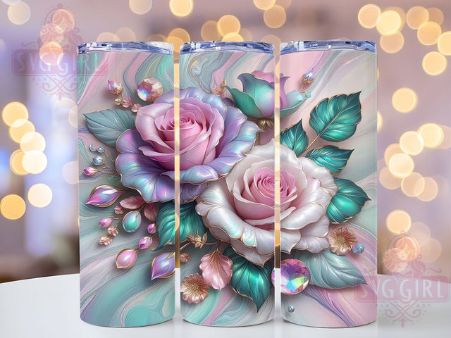 Textured Pink Rose Garden Tumbler Wrap, Pink Flower Design, Textured Floral Art, Garden Rose Cup, Feminine Gift, Elegant Rose Wrap, Romantic Sublimation Sublimation SvggirlplusArt 