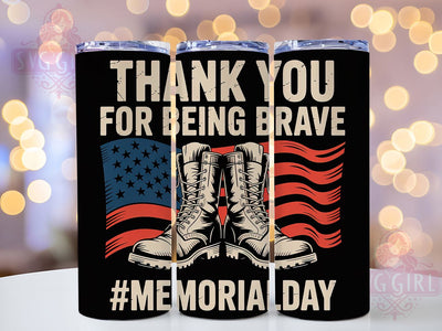 Thank You Brave USA 20oz Tumbler, Thank You for Being Brave, USA Military Tribute, Patriotic Tumbler Wrap, Sublimation Design, 20oz Tumbler, American Pride Sublimation SvggirlplusArt 