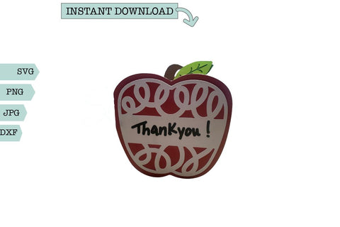 Thank You Card SVG- Apple SVG Sharia Morton Designs 