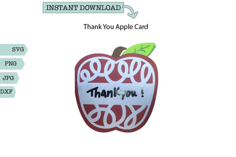 Thank You Card SVG- Apple SVG Sharia Morton Designs 