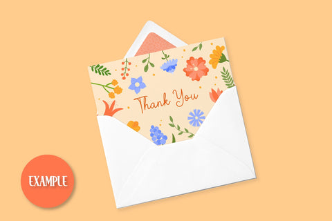 Thank You Cards Digital Download | Printable PDF, JPG Appreciation Cards Vertical, Horizontal | Cute Floral Design | Flowers and Leaves Sublimation AnnaViolet_store 