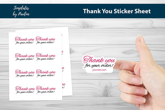 Thank you for your order stickers sheet, print and cut SVG SVG Templates by Pauline 