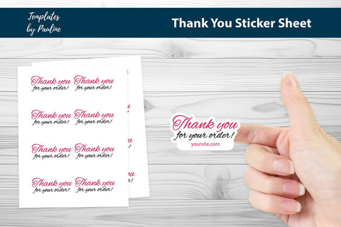 Thank you for your order stickers sheet, print and cut SVG SVG Templates by Pauline 