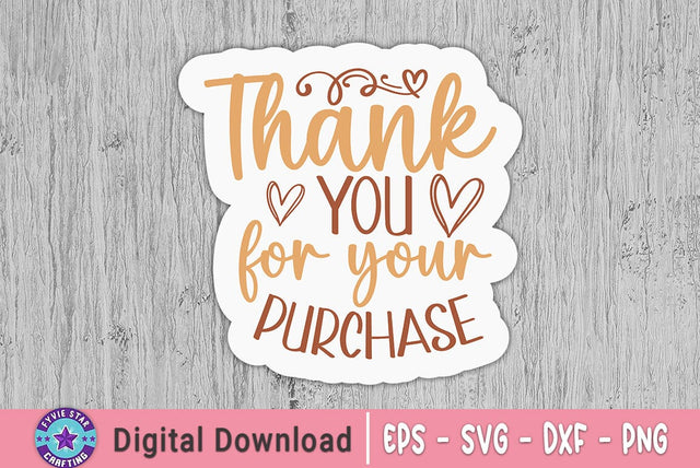 Thank you for your purchase sticker, Sticker Design SVG FiveStarCrafting 