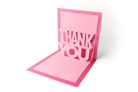 Thank You Kirigami Word Pop Up Card SVG with Optional Gift Card Holder 3D Paper Risa Rocks It 