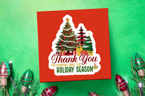 Thank you & merry Stickers Design Sublimation Regulrcrative 