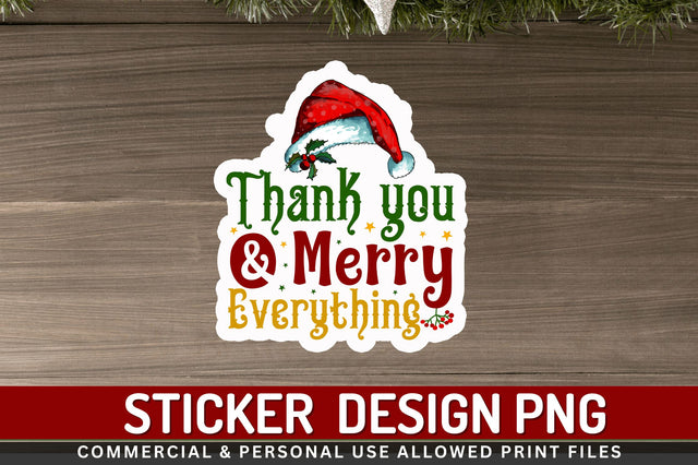Thank you & merry Stickers Design Sublimation Regulrcrative 