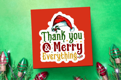 Thank you & merry Stickers Design Sublimation Regulrcrative 