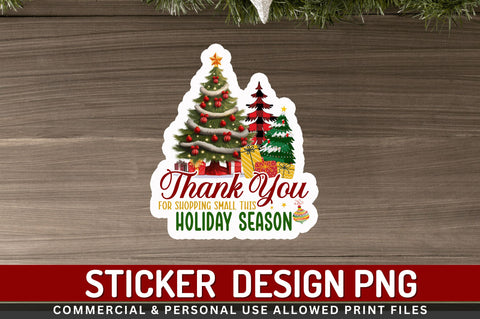 Thank you & merry Stickers Design Sublimation Regulrcrative 