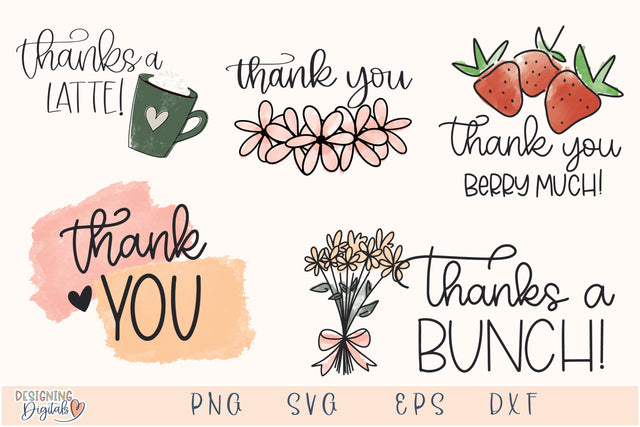 Thank You Tags SVG Bundle, Cute Thank you SVG files for cricut, Thank you Note, Business Stickers, Thank you cards Business PNG Sublimation SVG Designing Digitals 