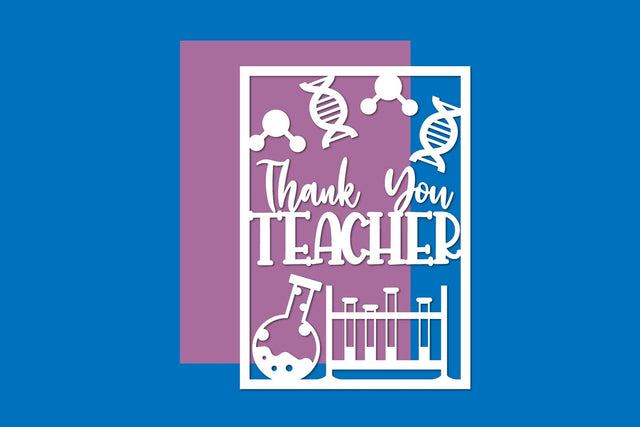 Thank you Teacher Card Paper cut files SVG zafrans studio 