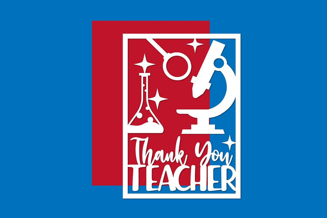 Thank you Teacher Card Paper cut files SVG zafrans studio 