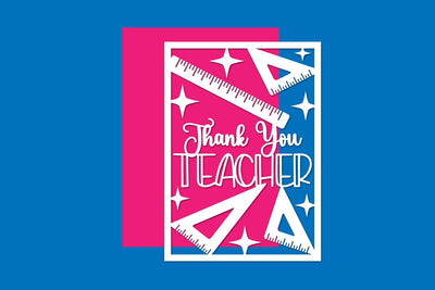 Thank you Teacher Card Paper cut files SVG zafrans studio 