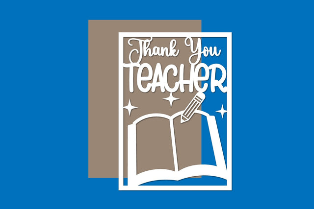 Thank you Teacher Card Paper cut files SVG zafrans studio 