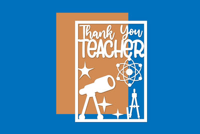 Thank you Teacher Card Paper cut files SVG zafrans studio 