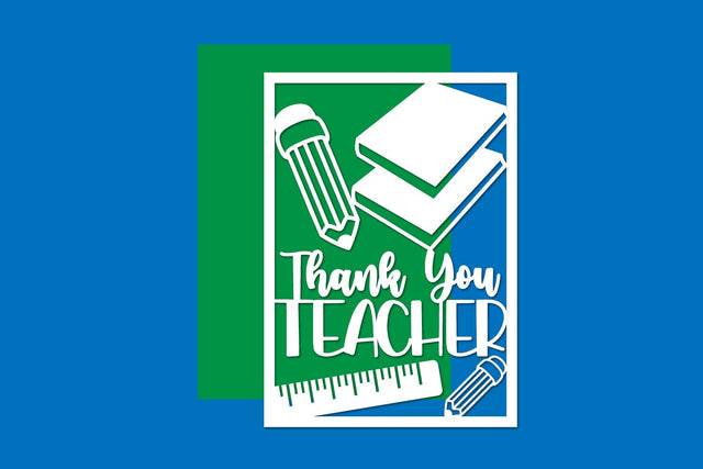Thank you Teacher Card Paper cut files SVG zafrans studio 