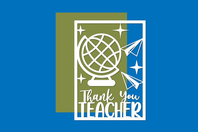 Thank you Teacher Card Paper cut files SVG zafrans studio 