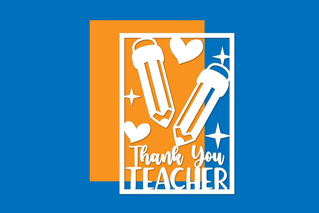Thank you Teacher Card Paper cut files SVG zafrans studio 