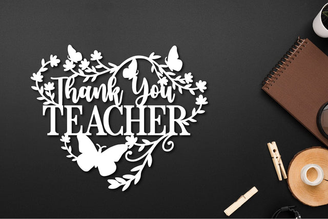 Thank You Teacher Cut Files, Thank You Papercut, Thank You SVG zafrans studio 