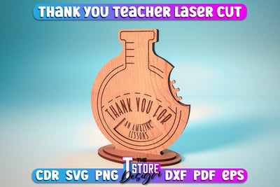 Thank You Teacher Sign Laser Cut | Teacher Gift Design | CNC Files SVG The T Store Design 