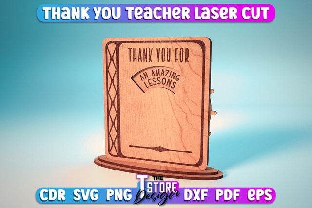Thank You Teacher Sign Laser Cut | Teacher Gift Design | CNC Files SVG The T Store Design 